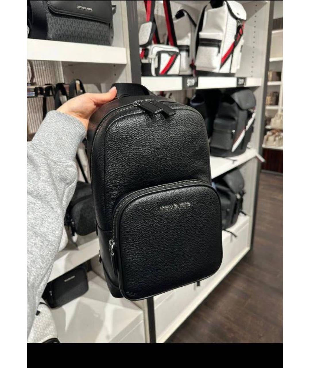 MICHAEL KORS Черная кожаная сумка на плечо, фото 3