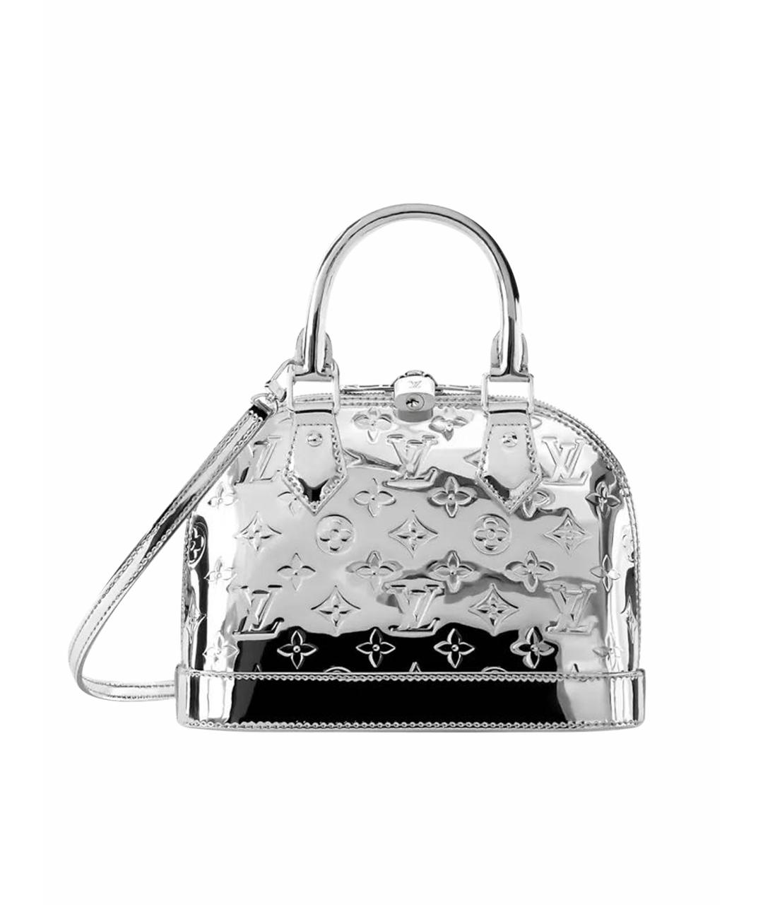 LOUIS VUITTON Серебряная кожаная сумка с короткими ручками, фото 1