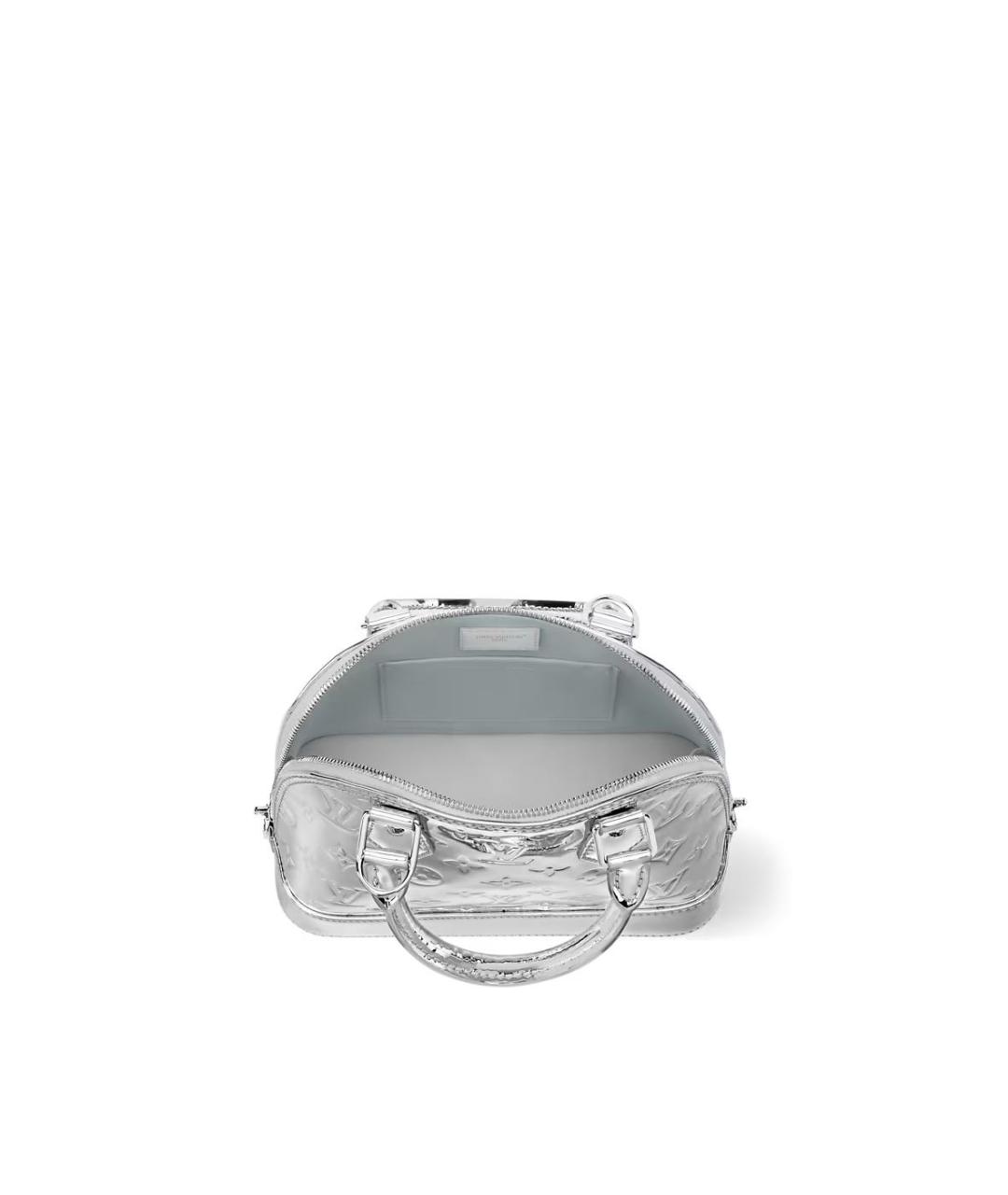 LOUIS VUITTON Серебряная кожаная сумка с короткими ручками, фото 4