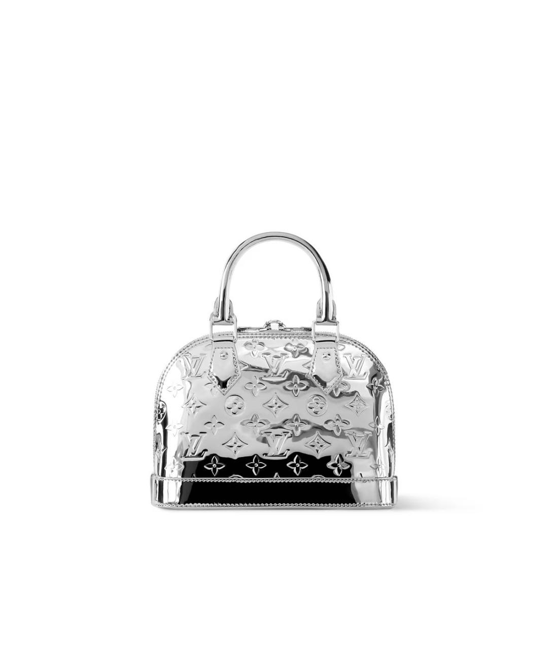 LOUIS VUITTON Серебряная кожаная сумка с короткими ручками, фото 5