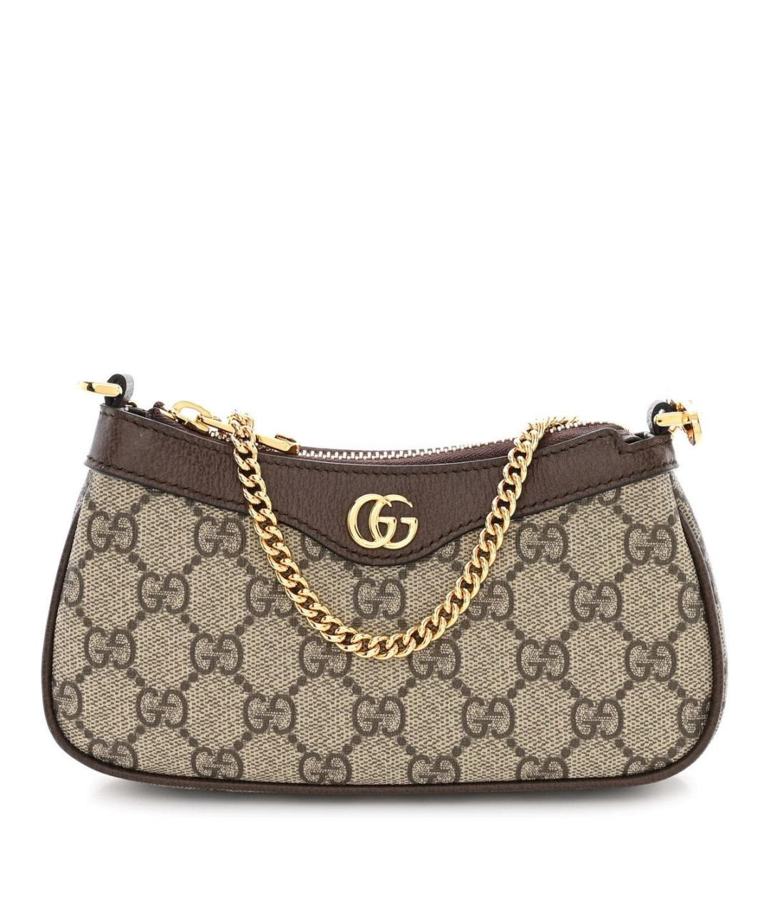 GUCCI Бежевая кожаная сумка с короткими ручками, фото 1