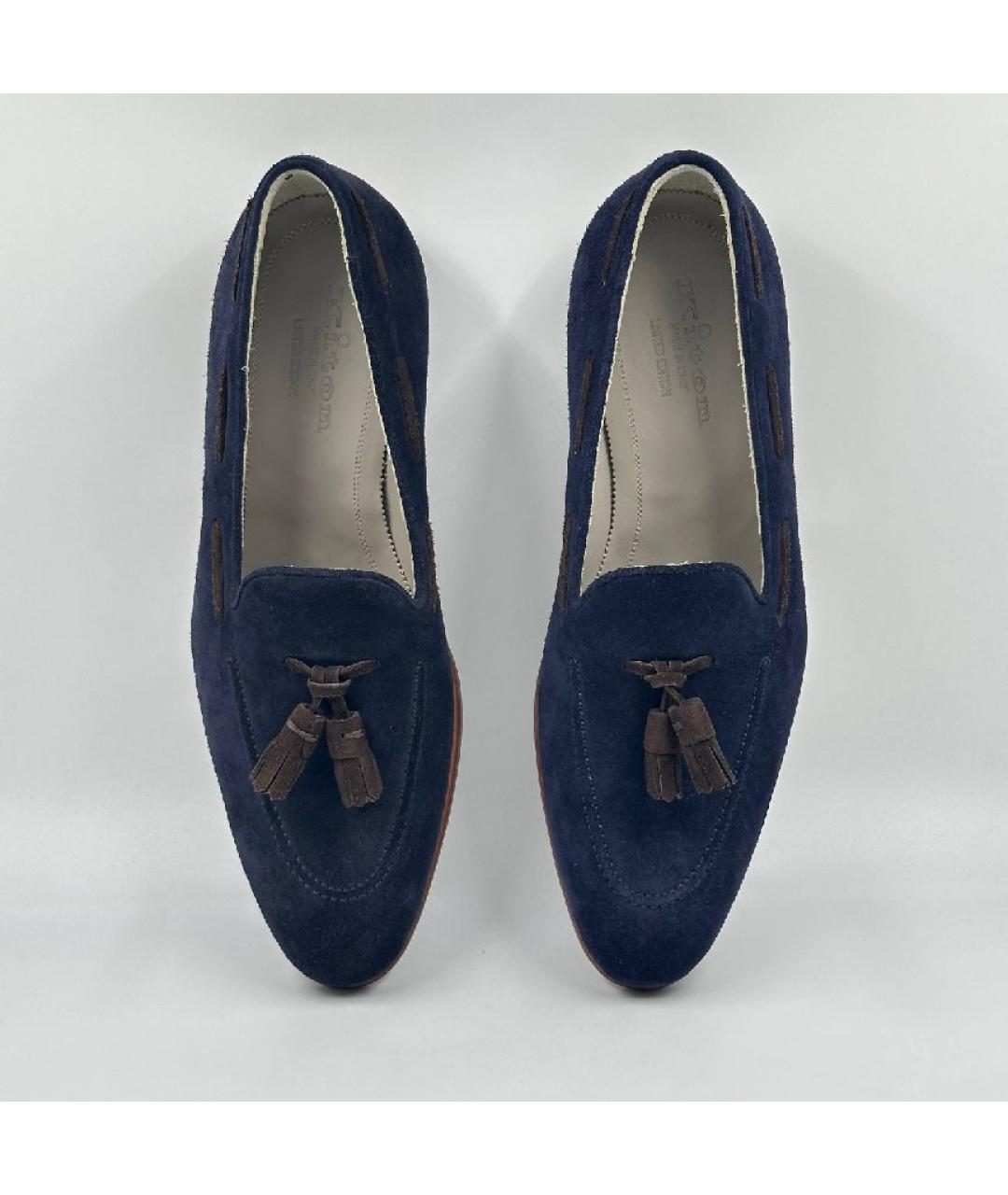 KITON Синие замшевые лоферы, фото 2