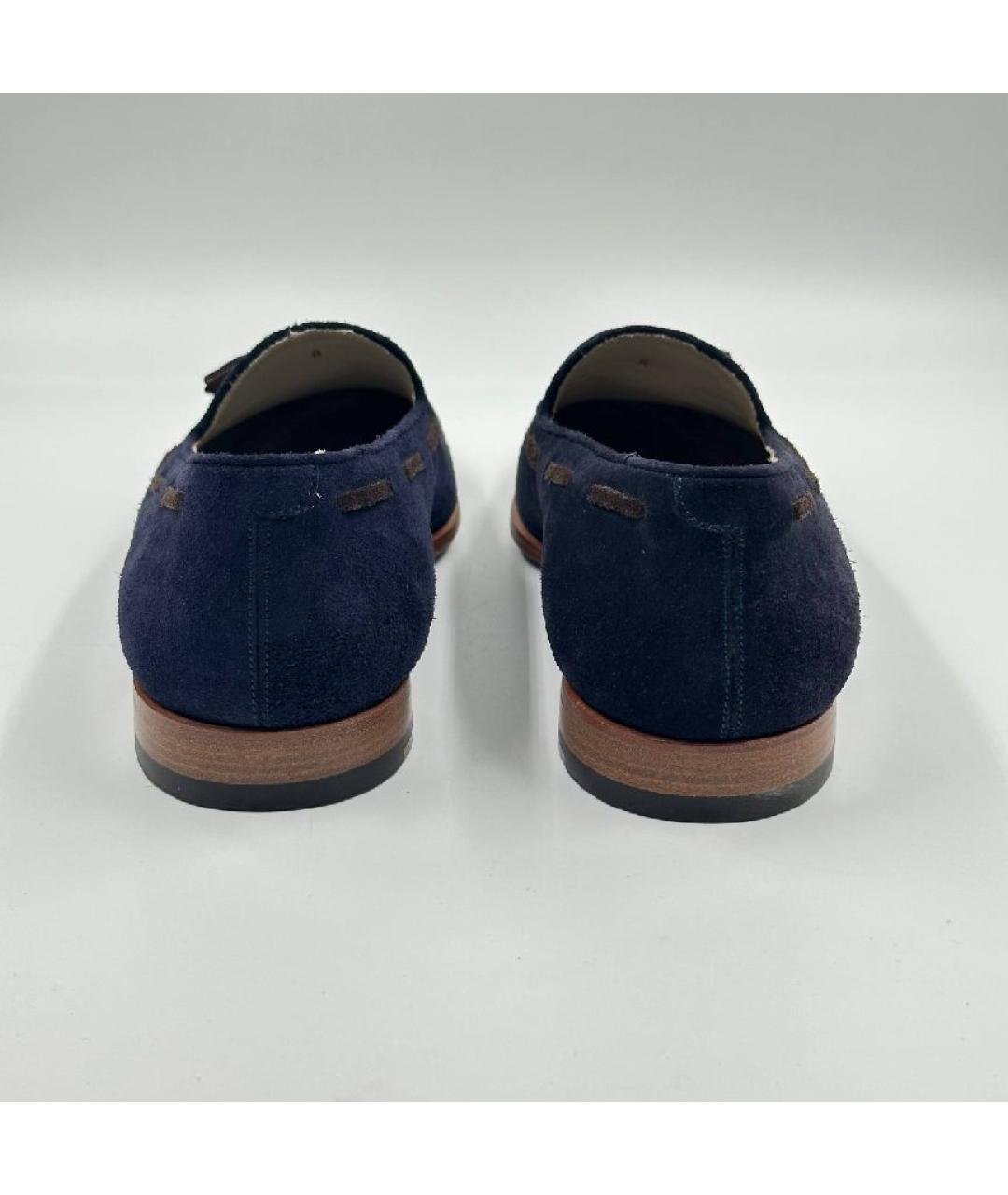 KITON Синие замшевые лоферы, фото 5