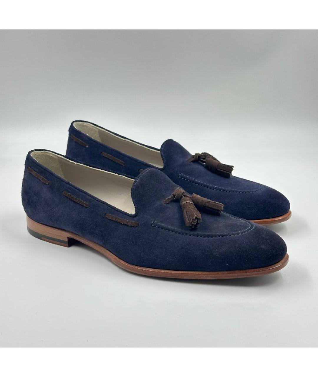 KITON Синие замшевые лоферы, фото 6