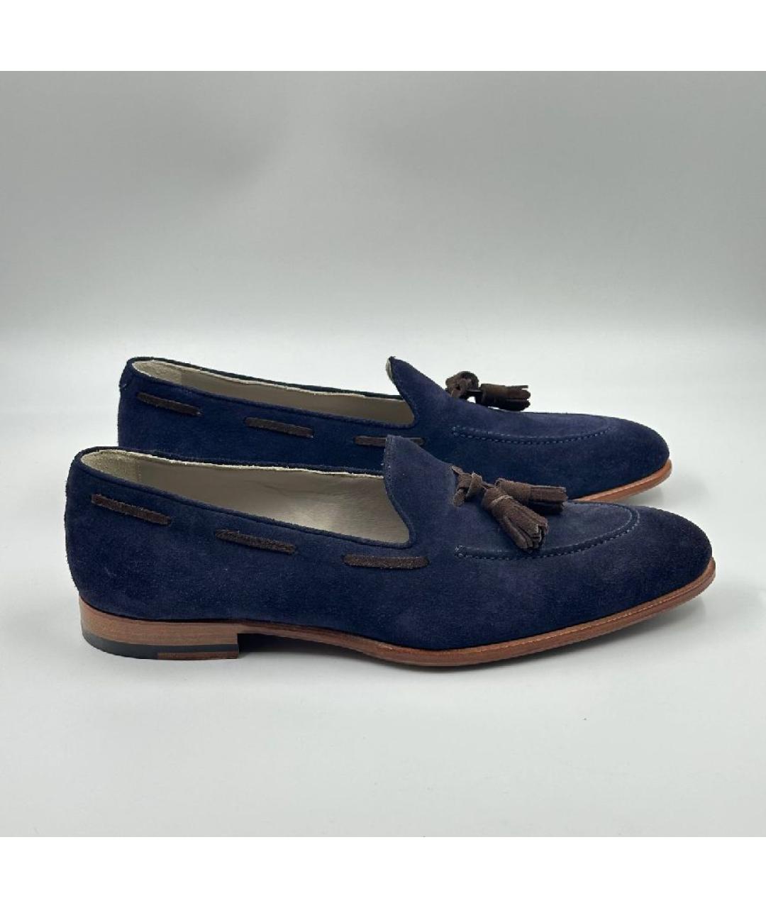 KITON Синие замшевые лоферы, фото 3
