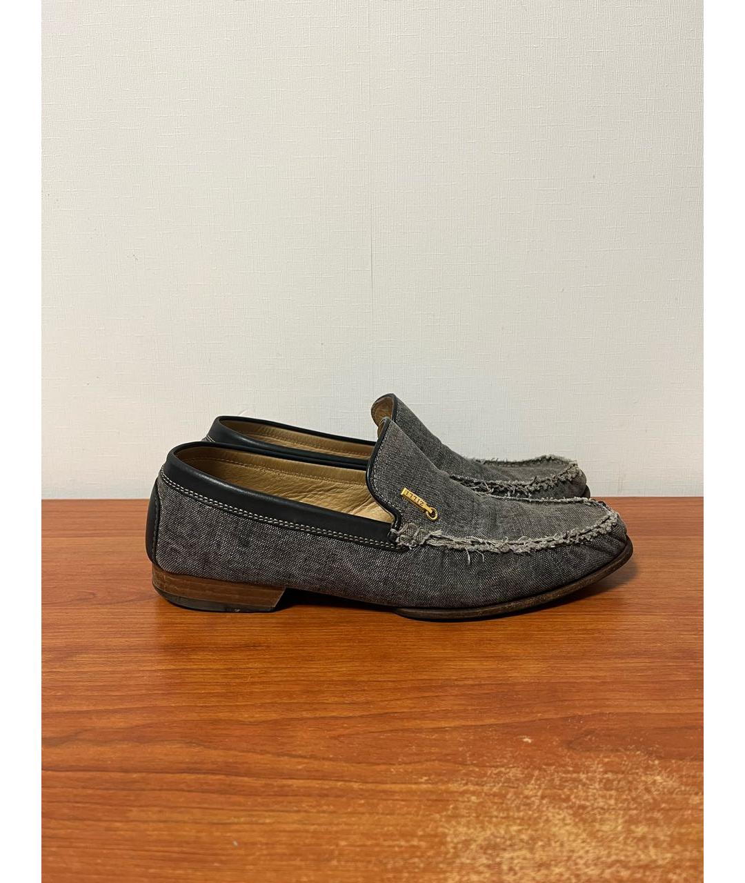 ZILLI Синие текстильные лоферы, фото 9