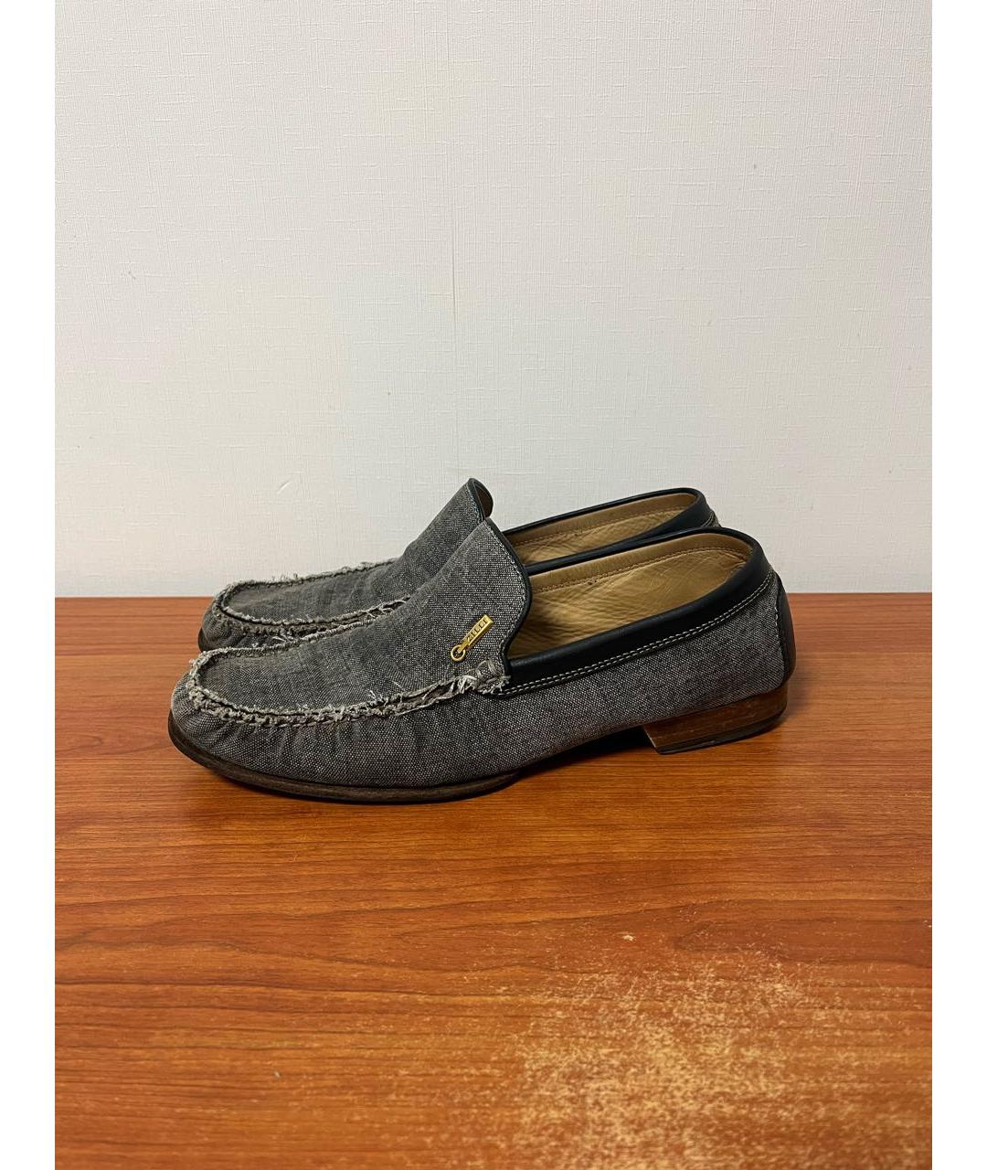 ZILLI Синие текстильные лоферы, фото 4