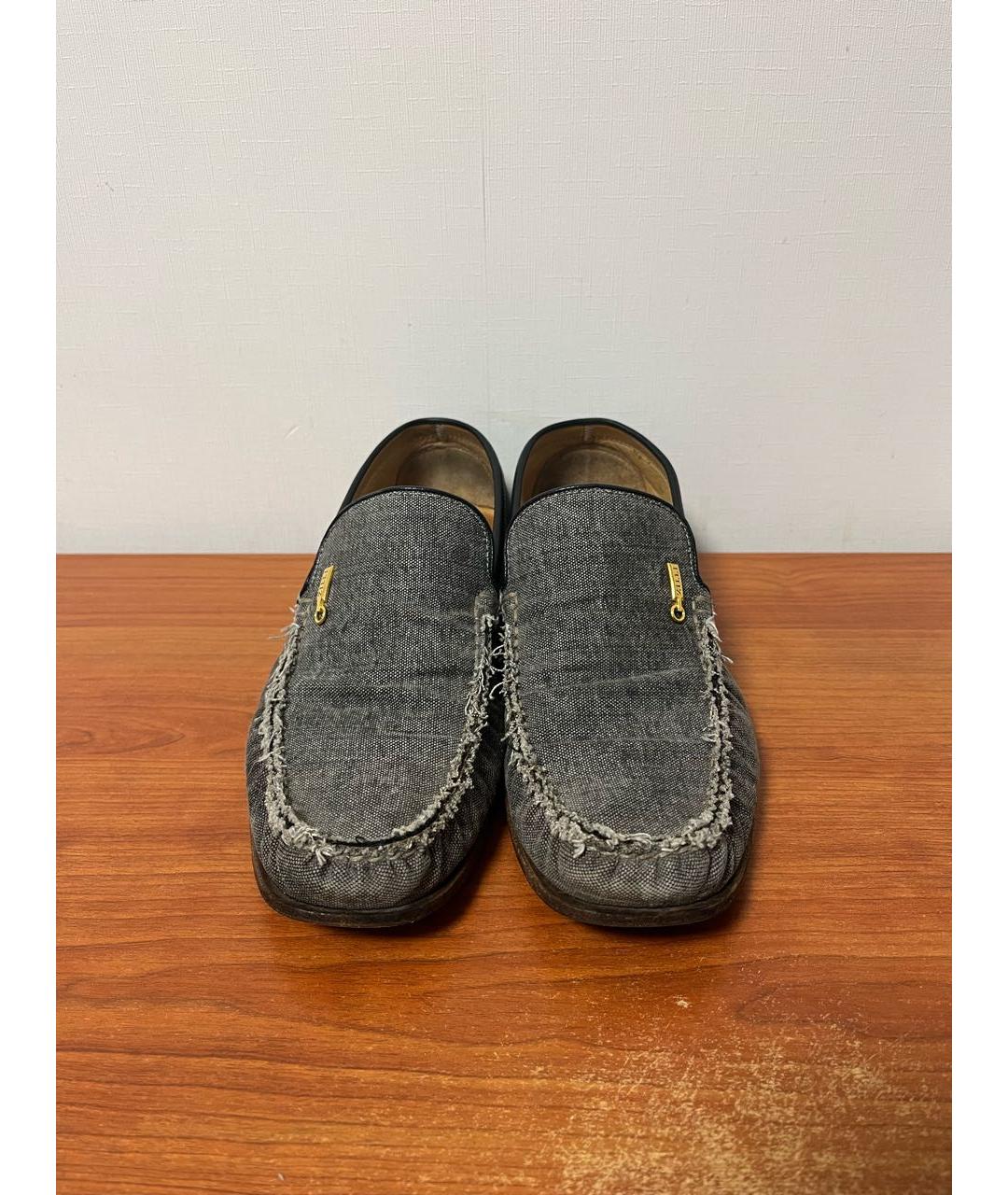 ZILLI Синие текстильные лоферы, фото 3