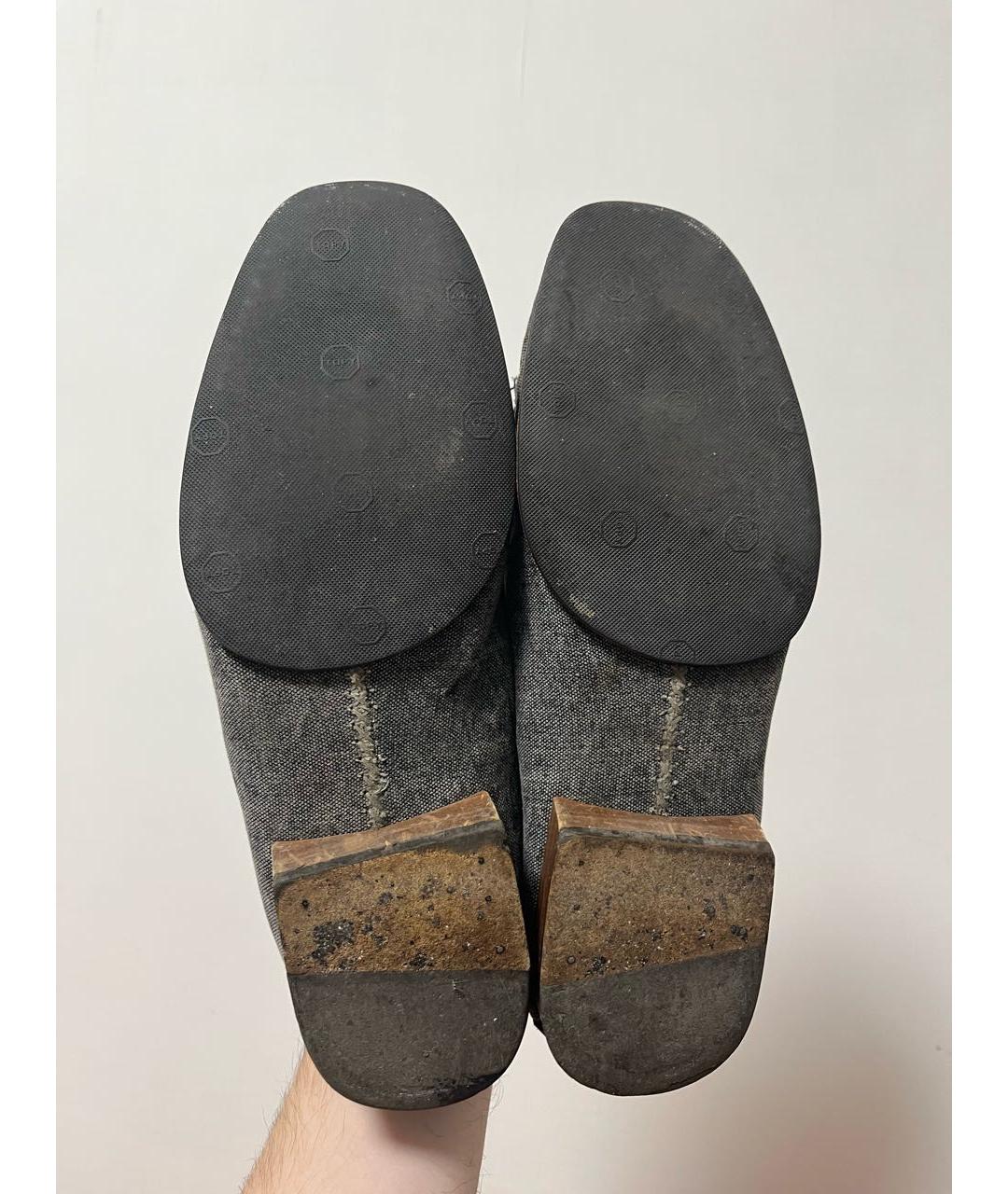 ZILLI Синие текстильные лоферы, фото 7