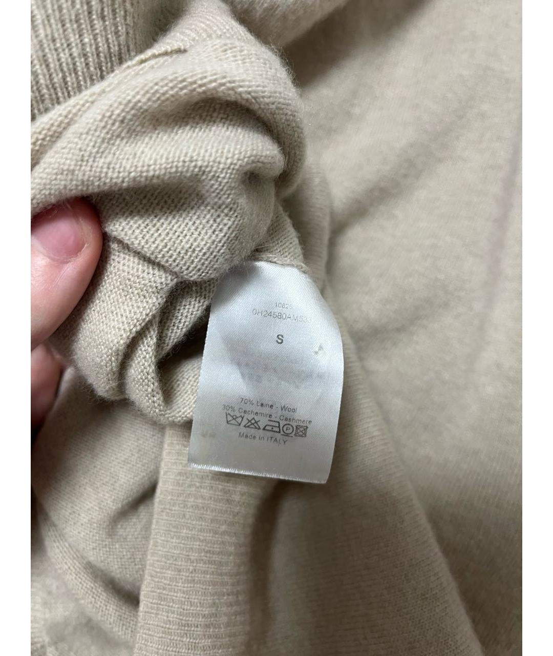CHRISTIAN DIOR Бежевый шерстяной джемпер / свитер, фото 7