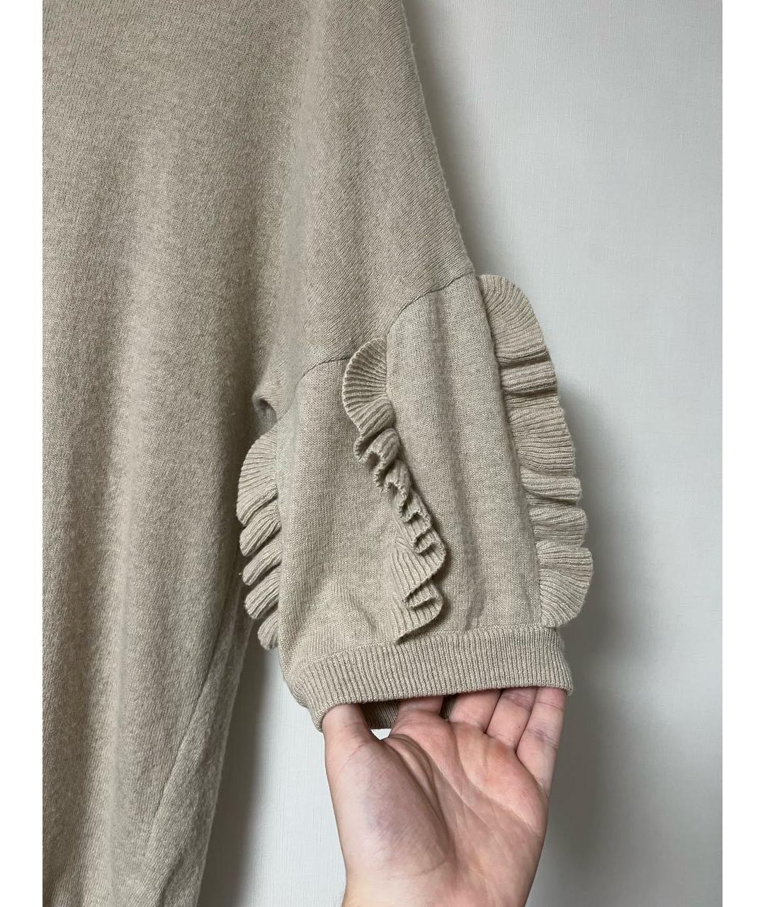 CHRISTIAN DIOR Бежевый шерстяной джемпер / свитер, фото 4