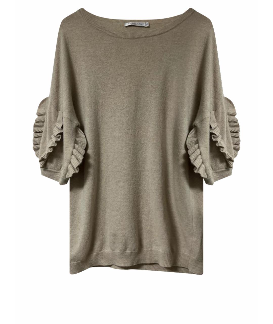 CHRISTIAN DIOR Бежевый шерстяной джемпер / свитер, фото 1