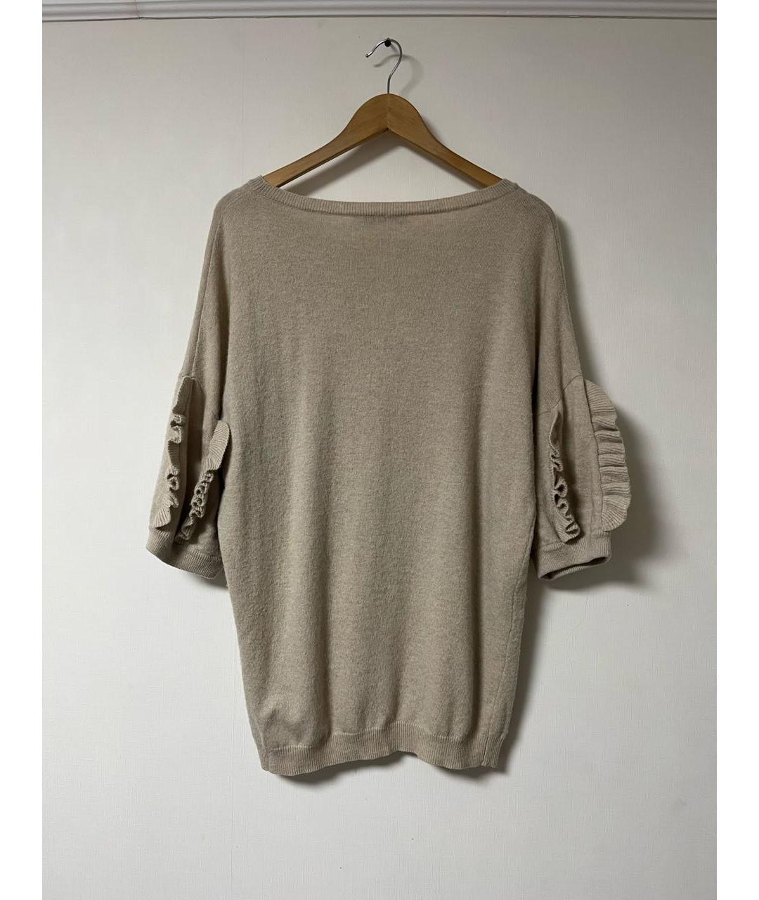 CHRISTIAN DIOR Бежевый шерстяной джемпер / свитер, фото 2