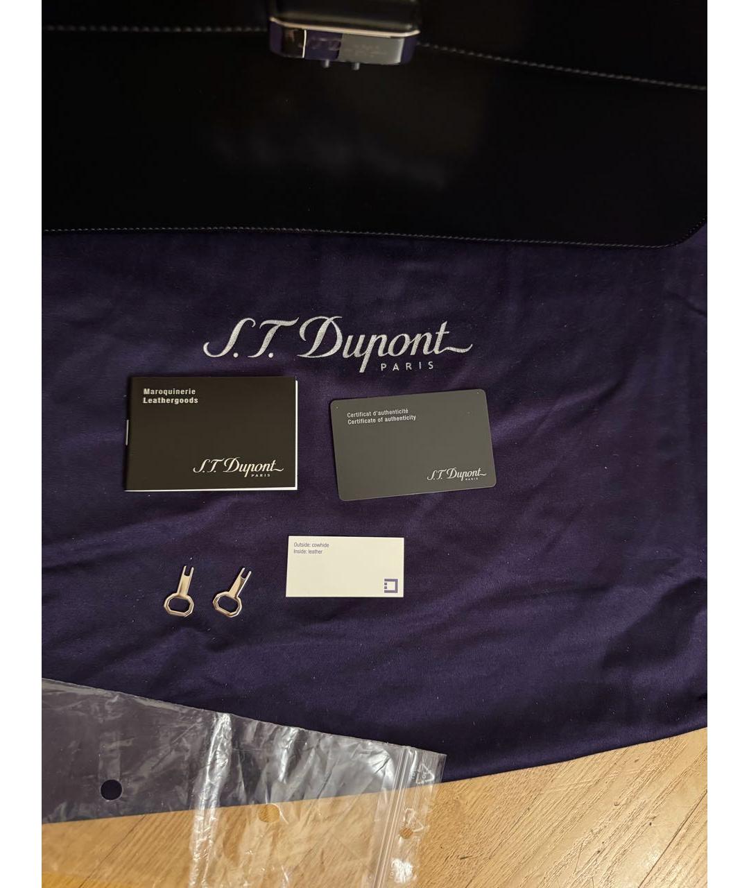 DUPONT Черный кожаный портфель, фото 6