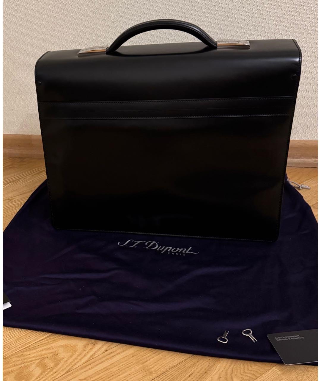 DUPONT Черный кожаный портфель, фото 3