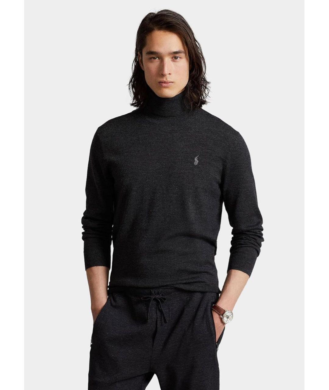 POLO RALPH LAUREN Серая шерстяная водолазка, фото 2