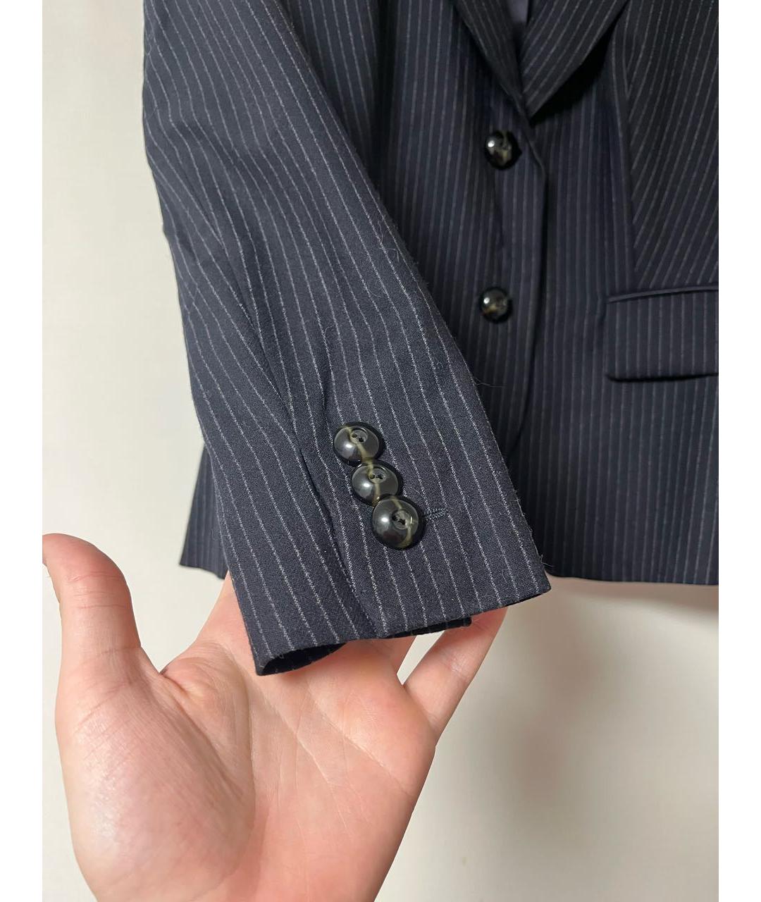 RED VALENTINO Темно-синий шерстяной жакет/пиджак, фото 4