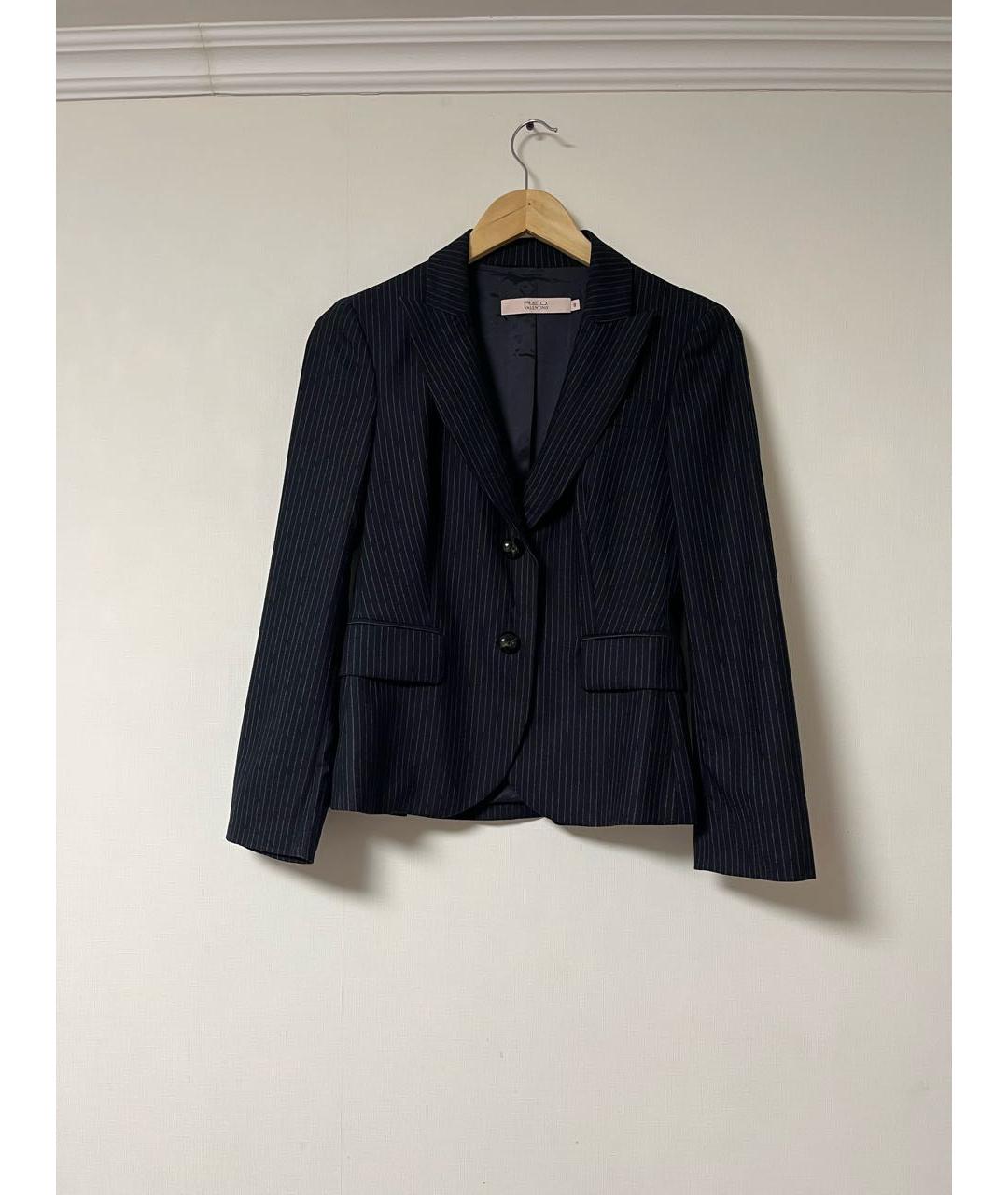 RED VALENTINO Темно-синий шерстяной жакет/пиджак, фото 8