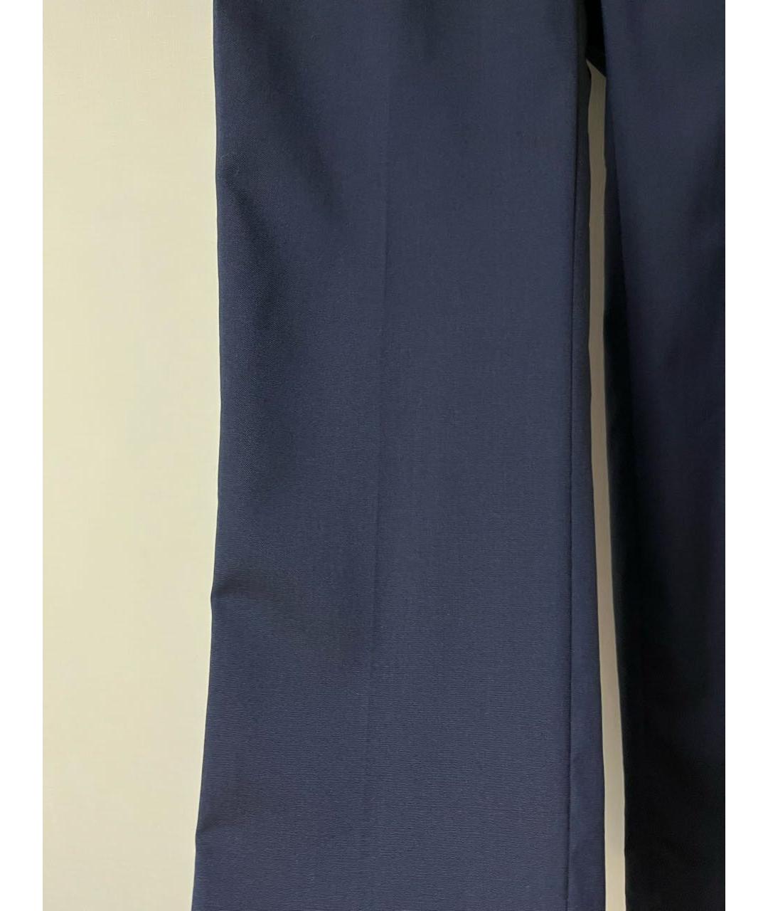 MAISON MARGIELA Темно-синие шерстяные классические брюки, фото 5