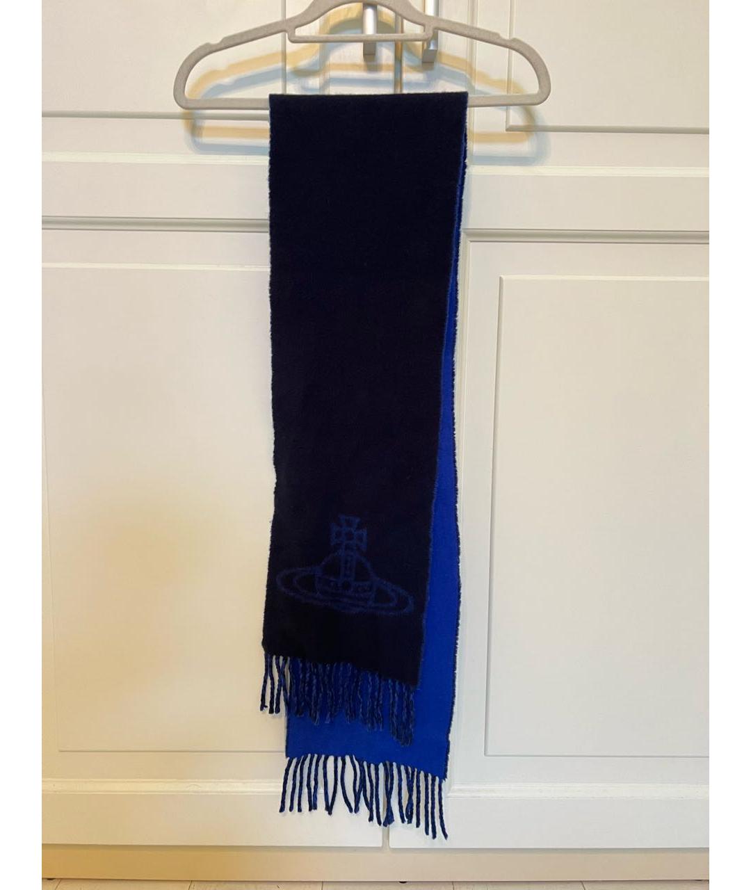 VIVIENNE WESTWOOD Синий шерстяной шарф, фото 4
