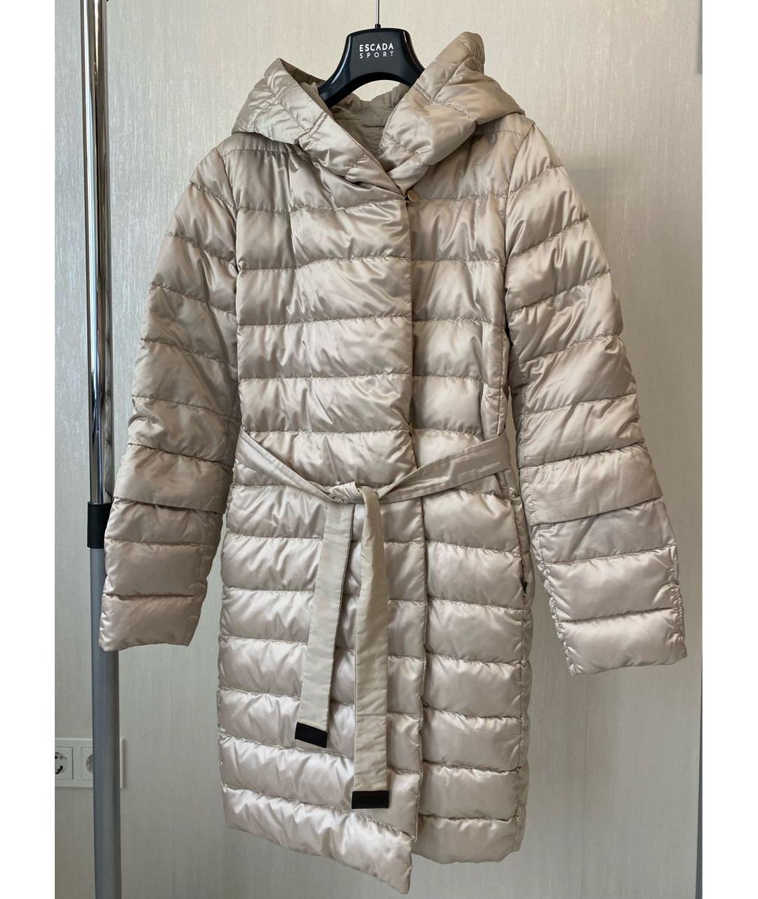 'S MAX MARA Бежевый полиамидовый пуховик, фото 7