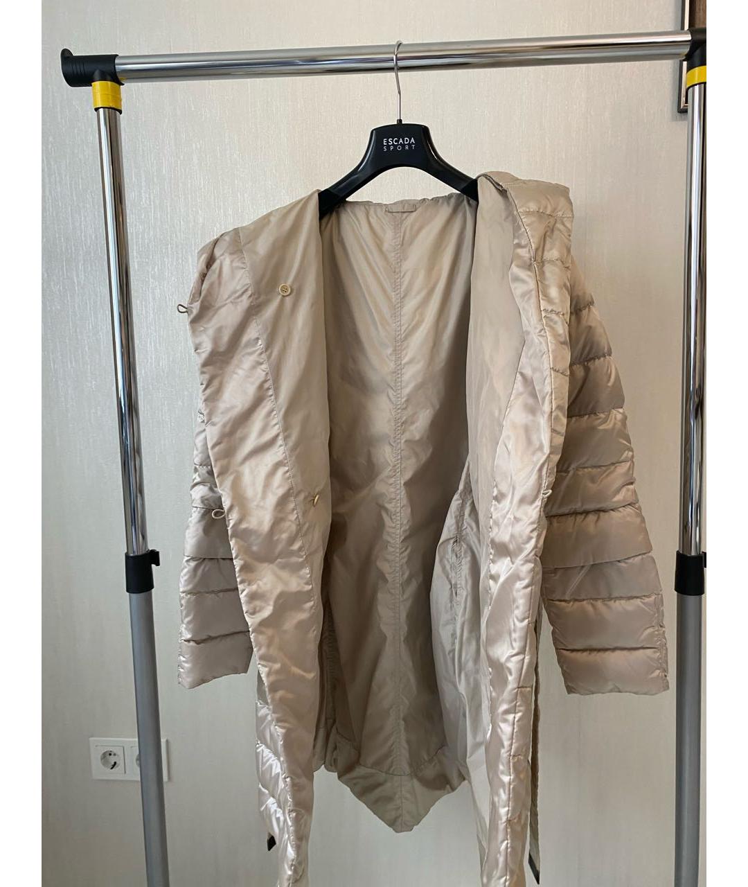 'S MAX MARA Бежевый полиамидовый пуховик, фото 4