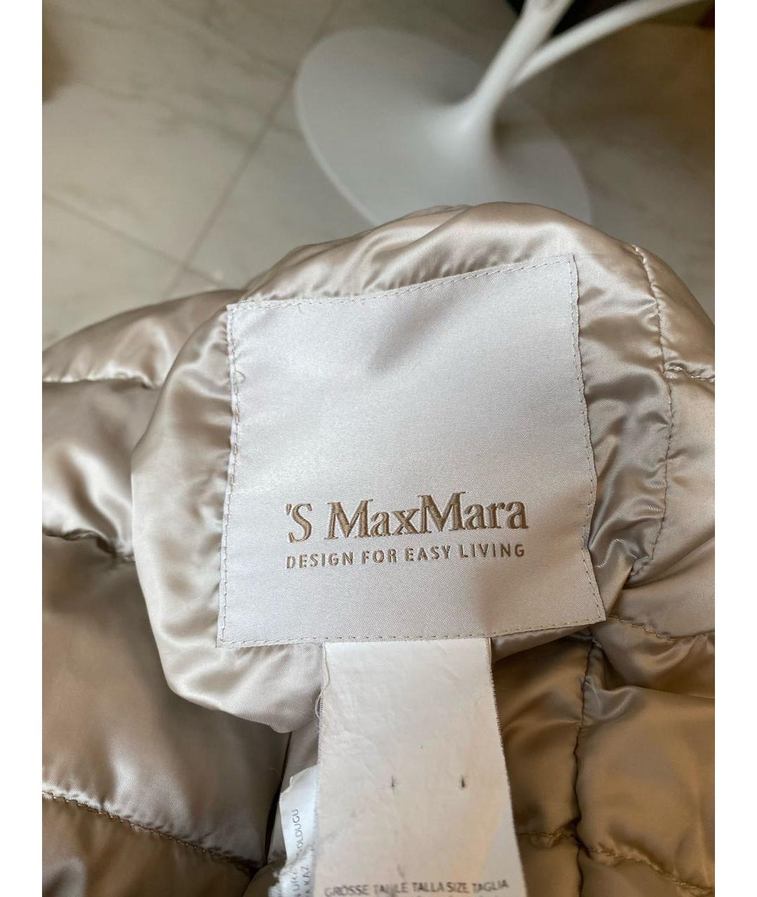 'S MAX MARA Бежевый полиамидовый пуховик, фото 3