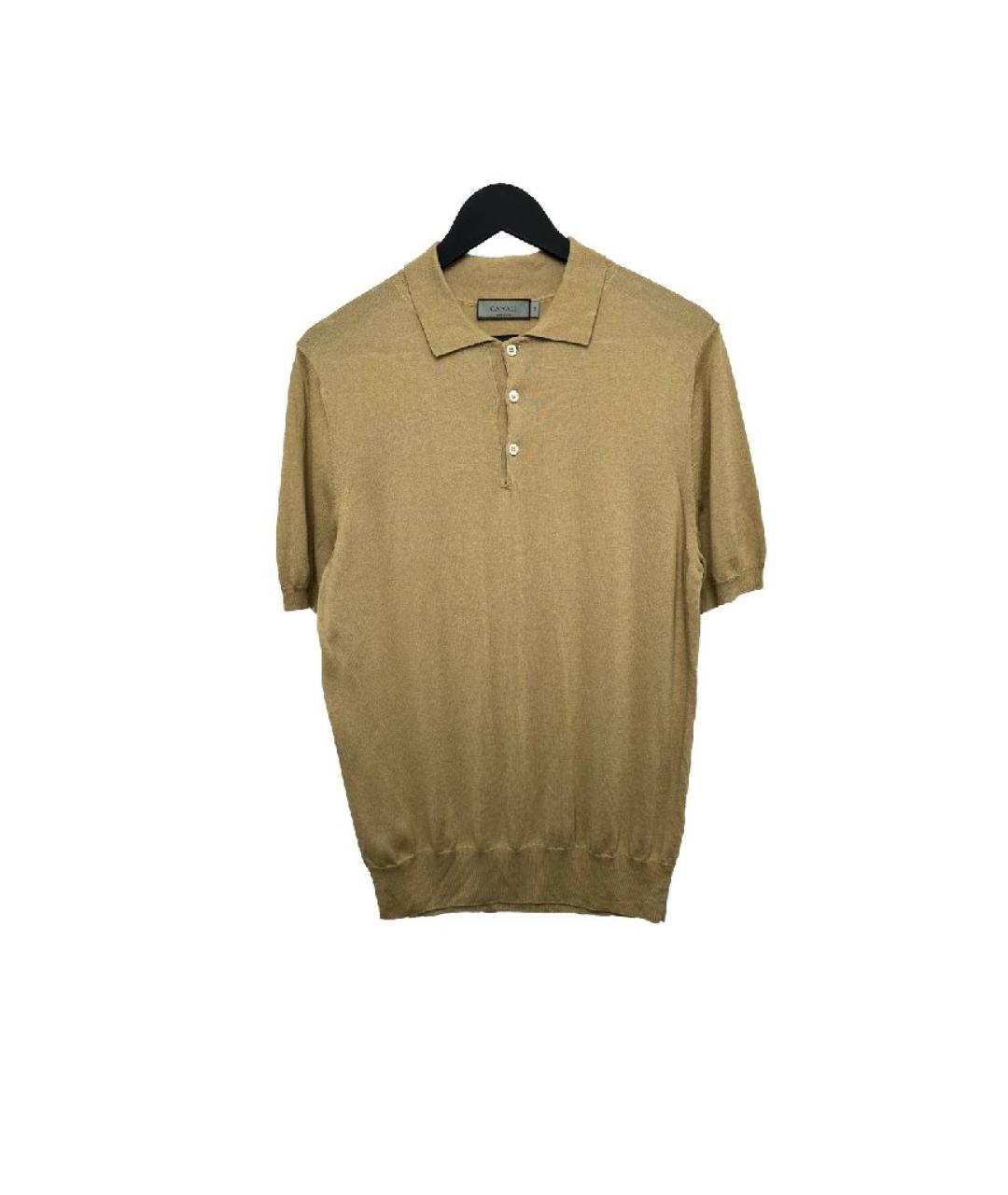 CANALI Горчичное хлопковое поло с коротким рукавом, фото 4