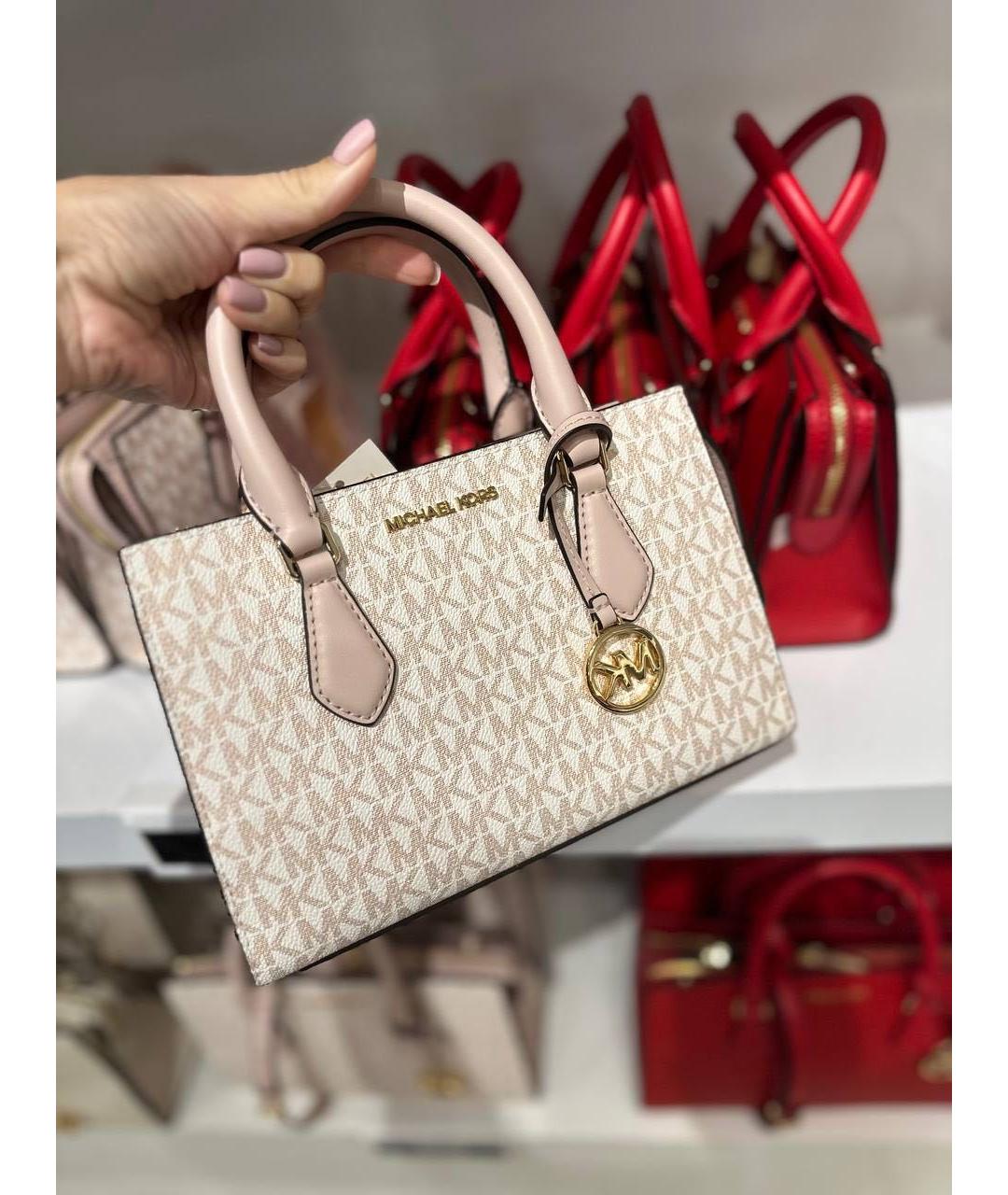 MICHAEL KORS Бежевая сумка с короткими ручками из искусственной кожи, фото 4