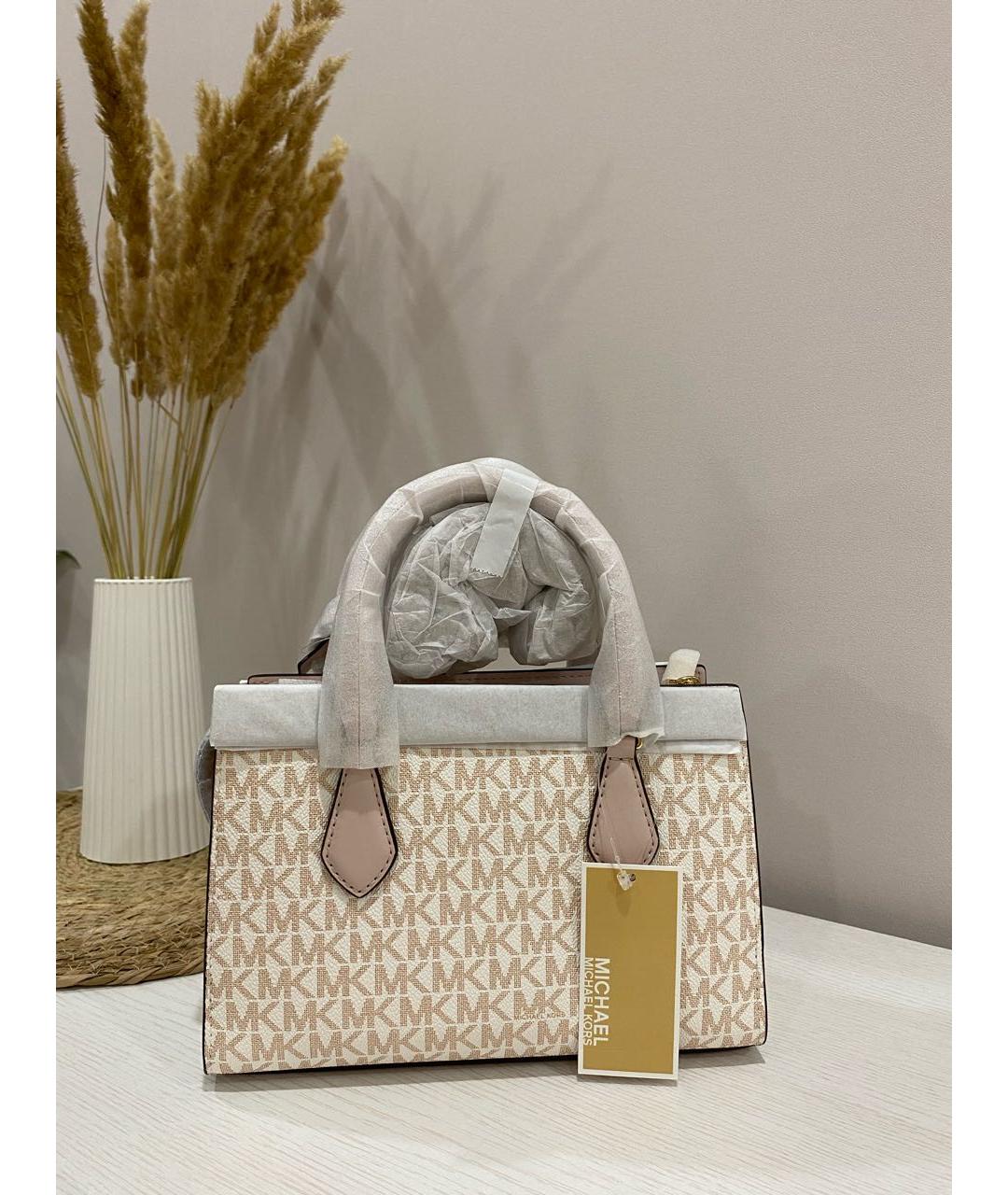 MICHAEL KORS Бежевая сумка с короткими ручками из искусственной кожи, фото 3