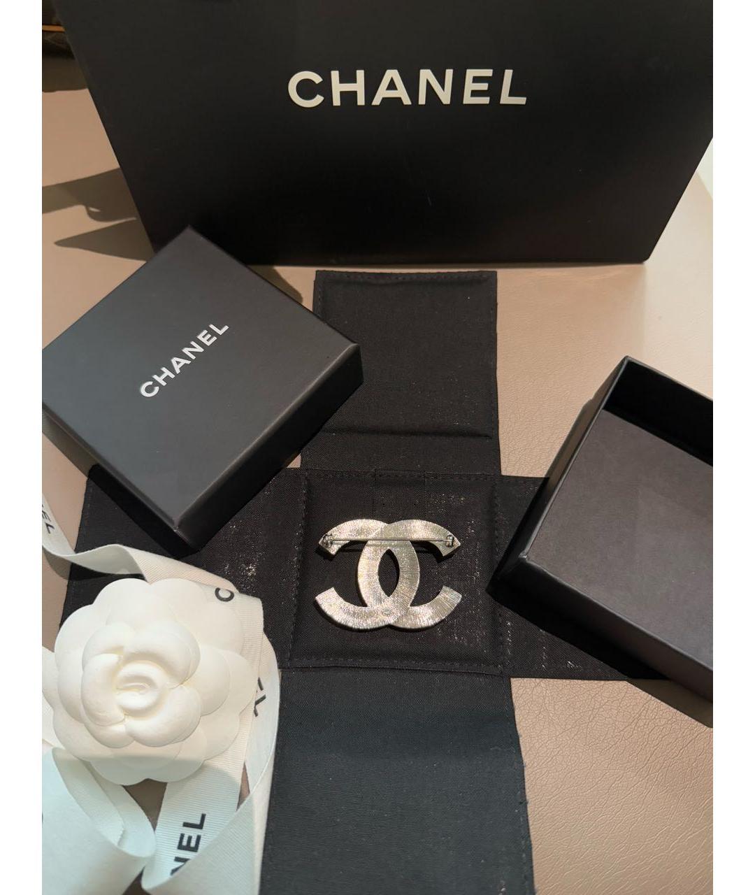 CHANEL Серебряная металлическая булавка / брошь, фото 3