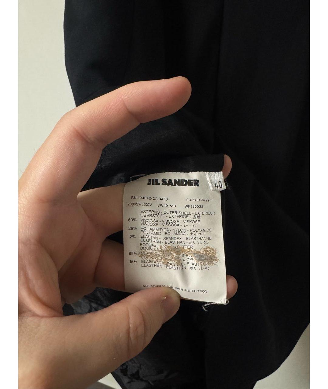 JIL SANDER Черное вискозное повседневное платье, фото 7