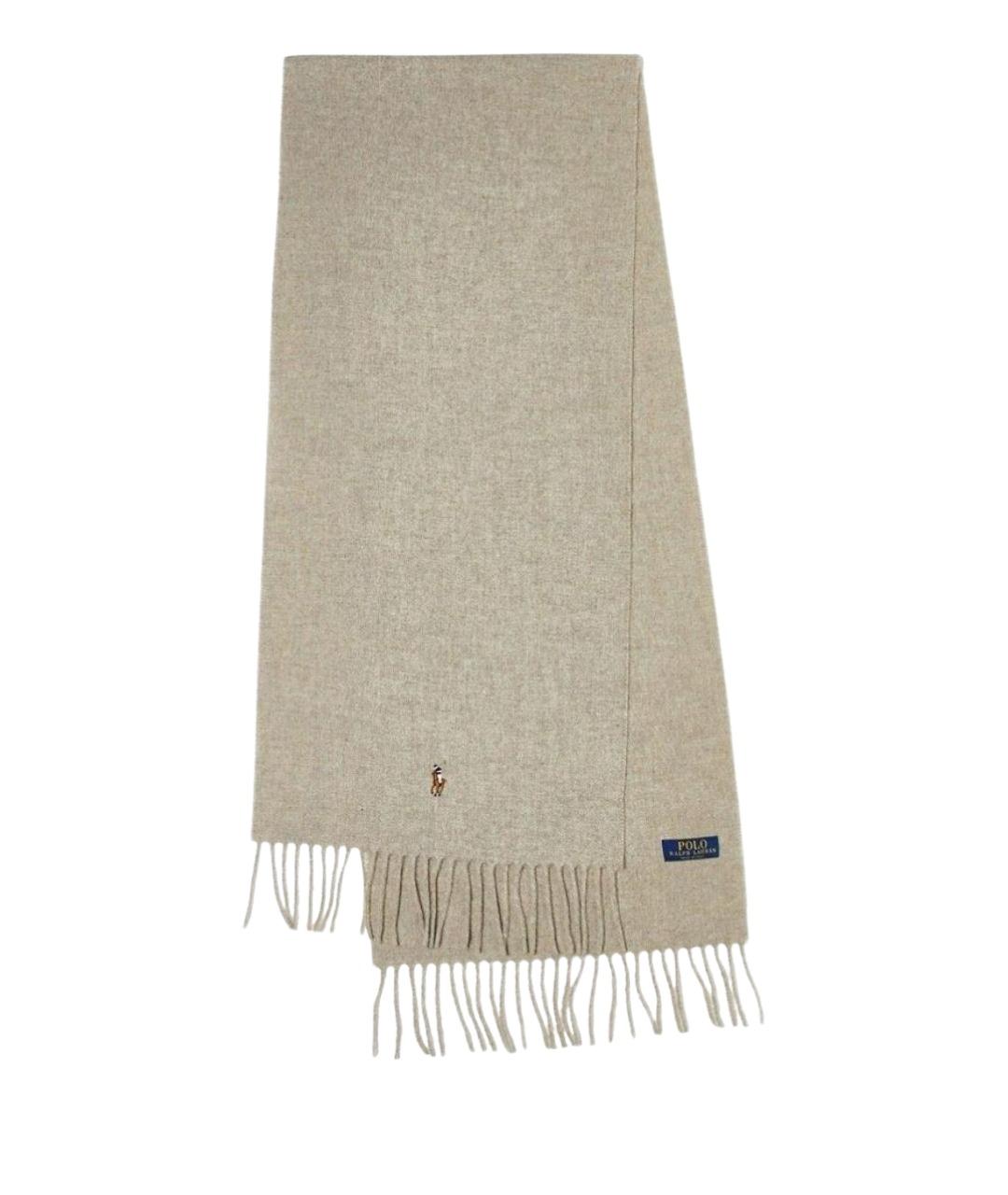 POLO RALPH LAUREN Бежевый шерстяной шарф, фото 1