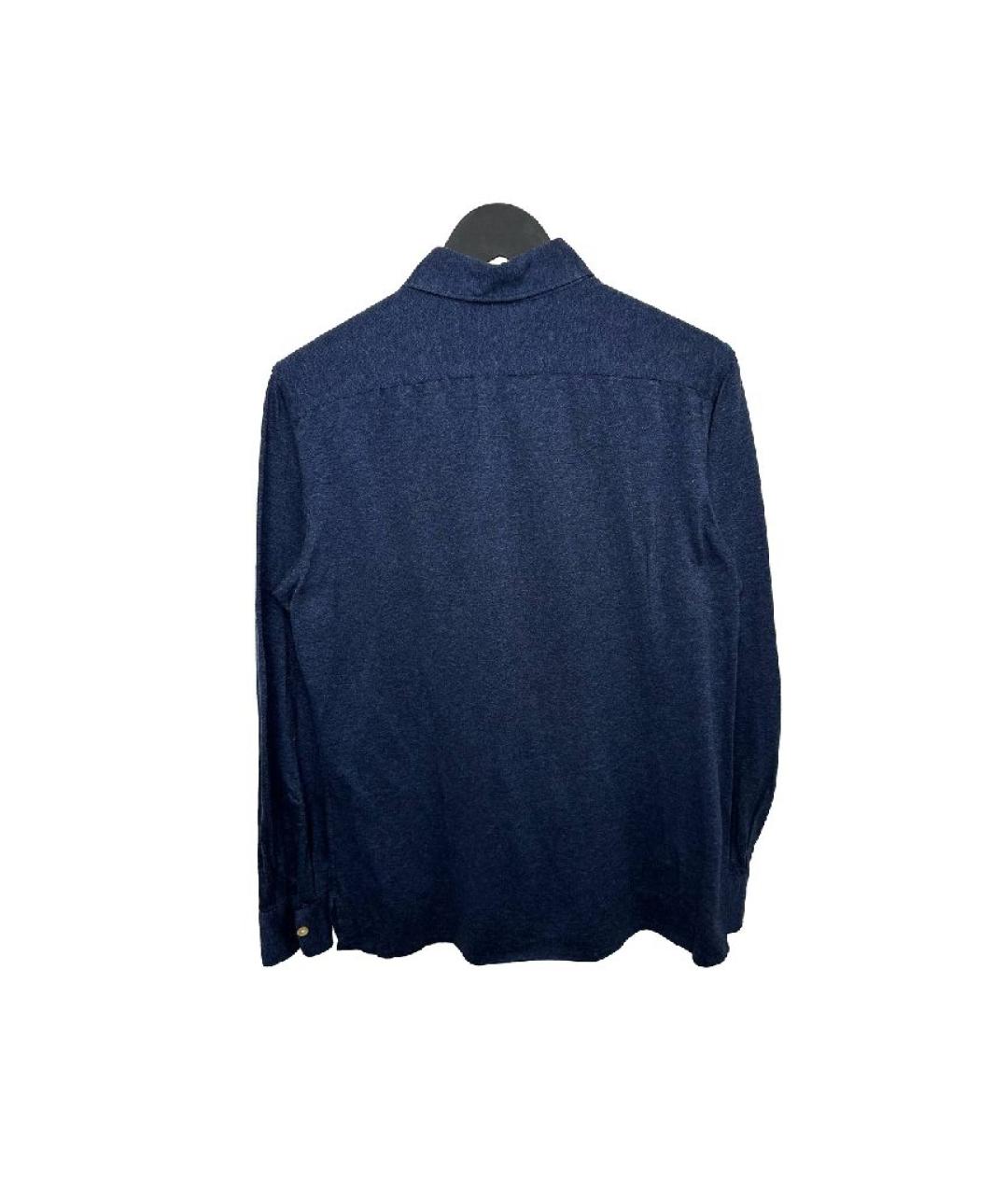 KITON Темно-синяя хлопковая кэжуал рубашка, фото 2