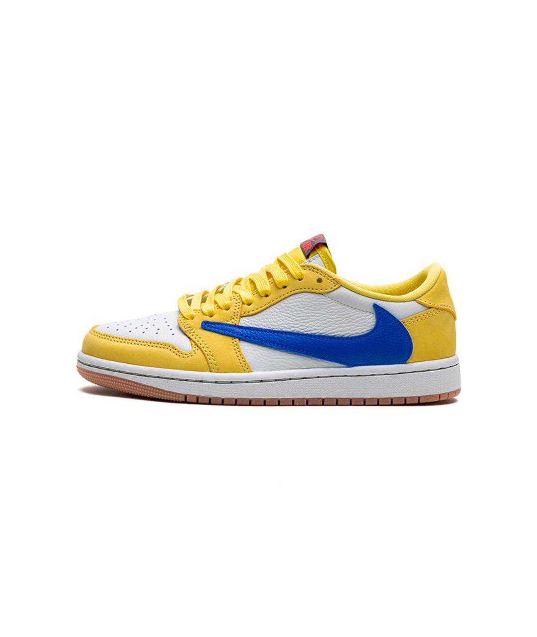 JORDAN Желтые кожаные низкие кроссовки / кеды, фото 5