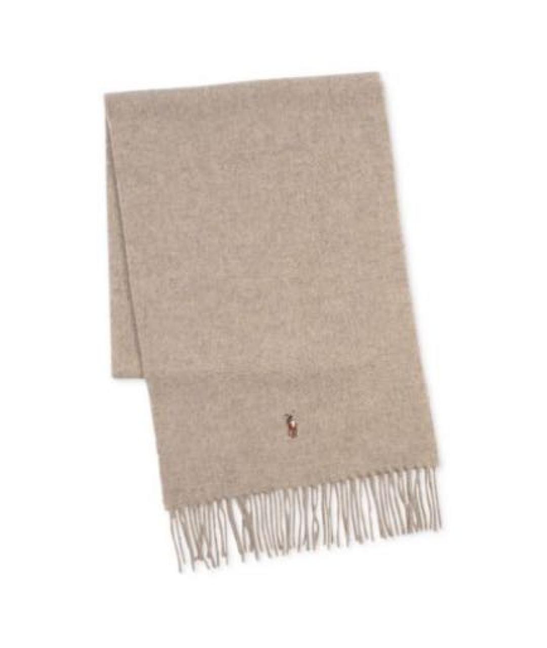 POLO RALPH LAUREN Бежевый шерстяной шарф, фото 3