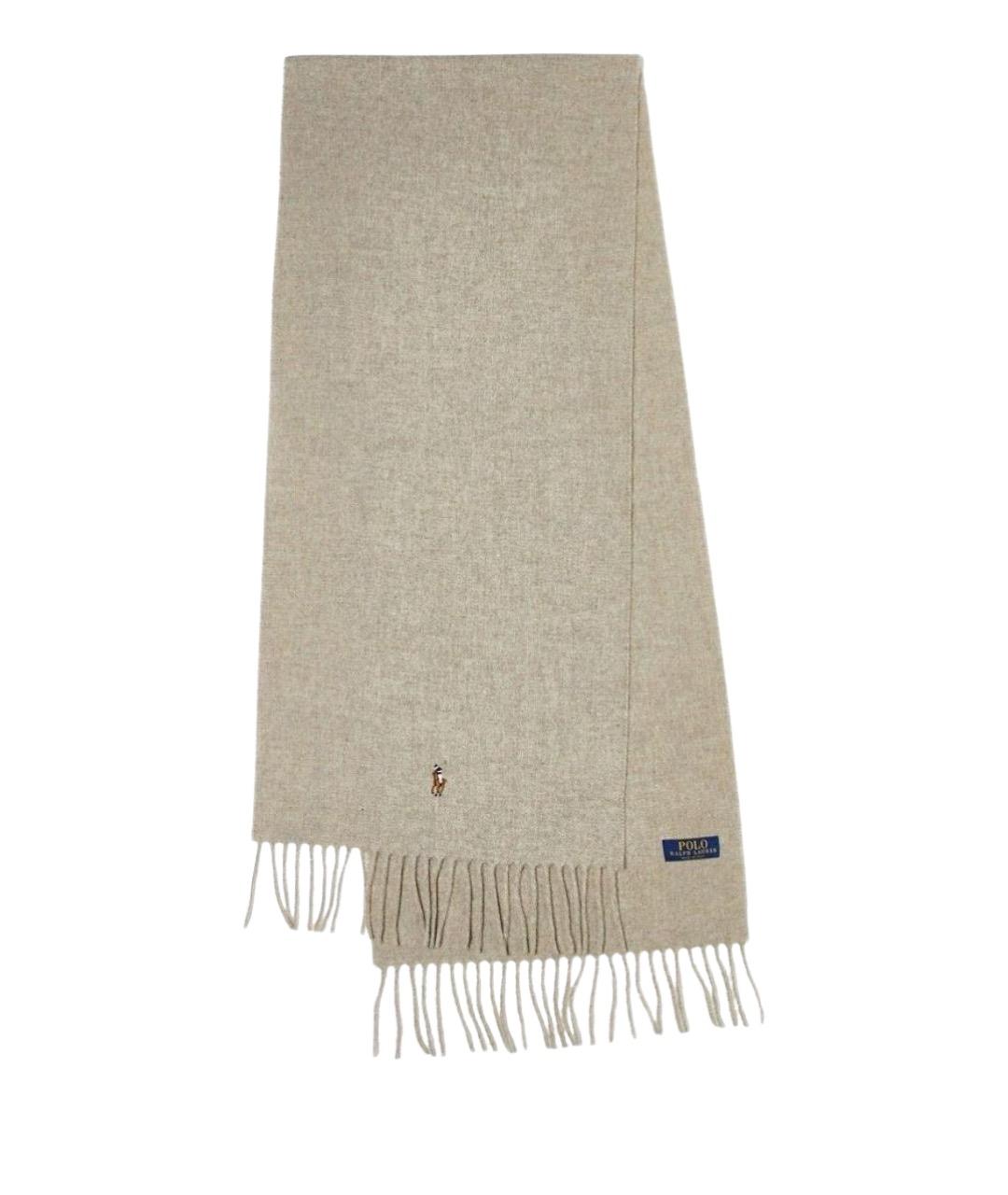 POLO RALPH LAUREN Бежевый шерстяной шарф, фото 1