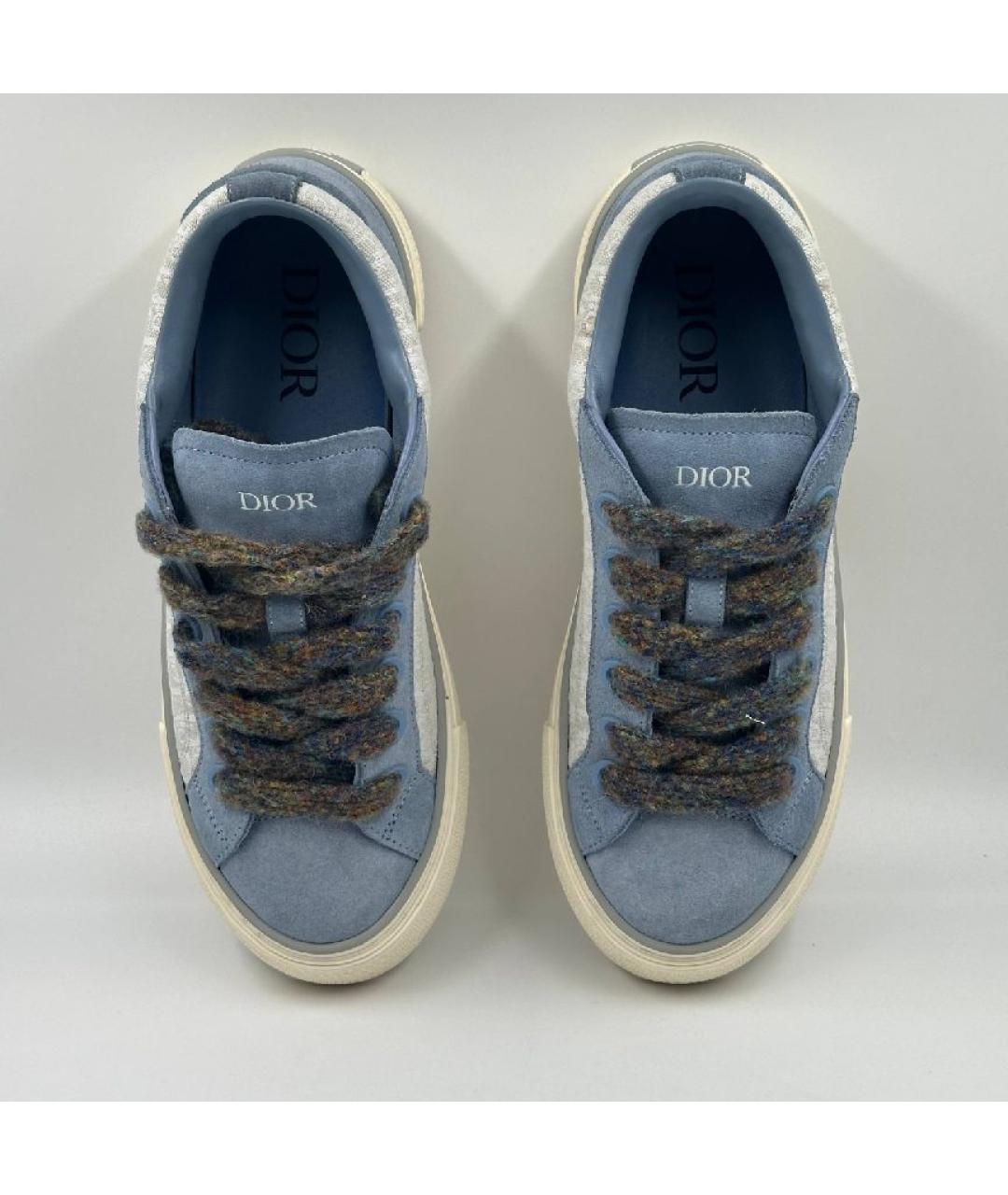 CHRISTIAN DIOR Голубые замшевые низкие кроссовки / кеды, фото 3