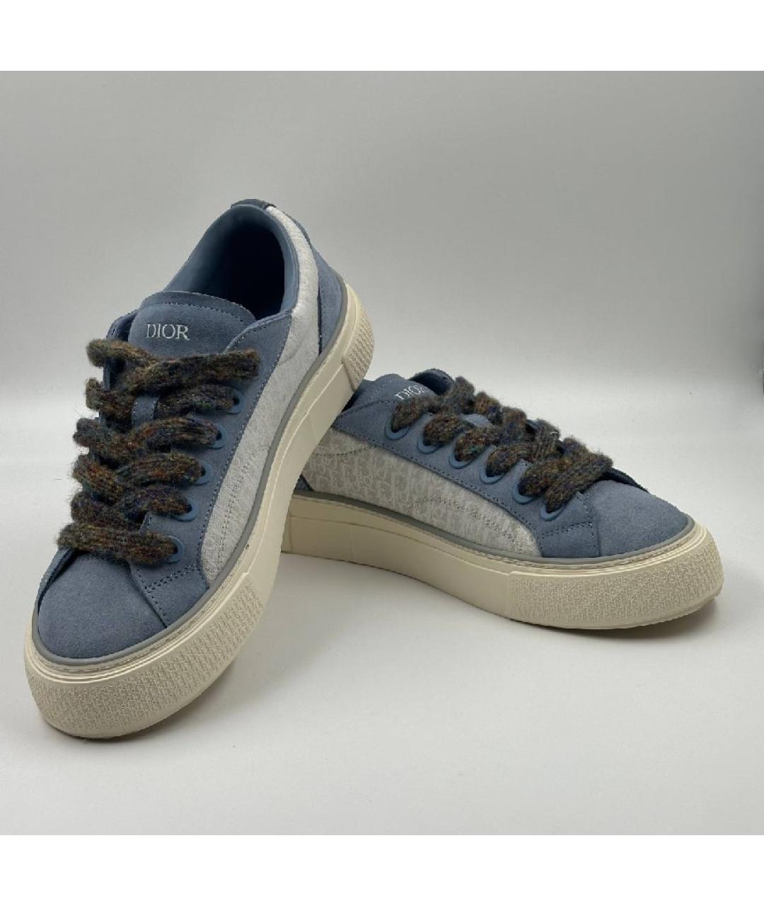 CHRISTIAN DIOR Голубые замшевые низкие кроссовки / кеды, фото 4