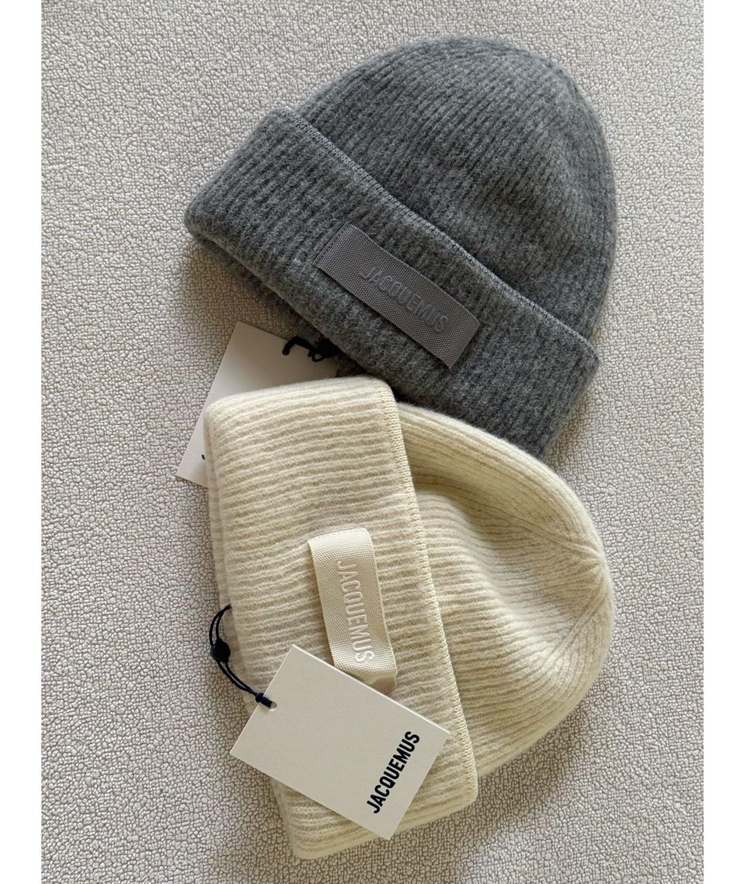 JACQUEMUS Белая шерстяная шапка, фото 4