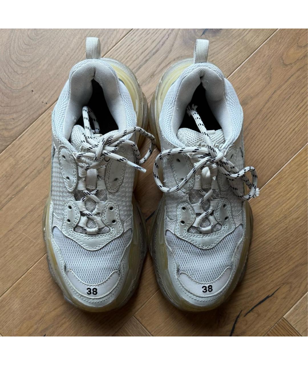 BALENCIAGA Бежевые текстильные кроссовки, фото 2