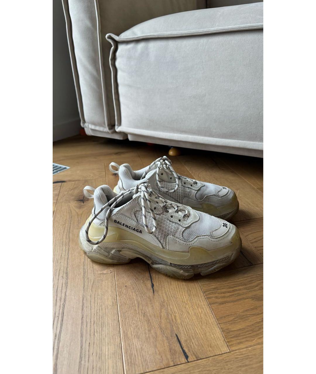 BALENCIAGA Бежевые текстильные кроссовки, фото 8