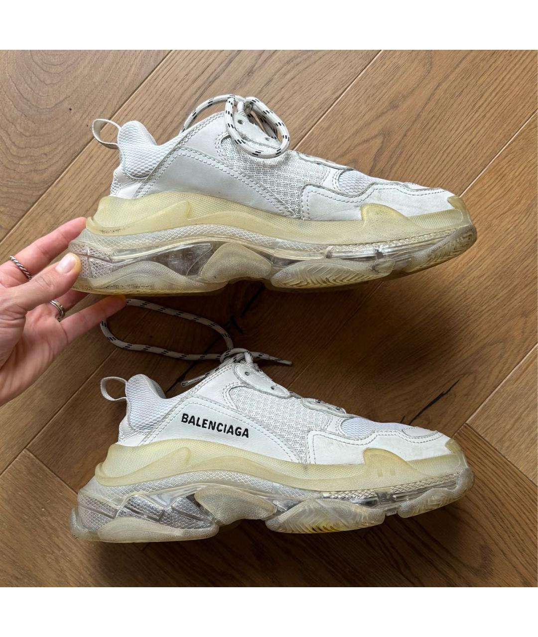 BALENCIAGA Бежевые текстильные кроссовки, фото 9