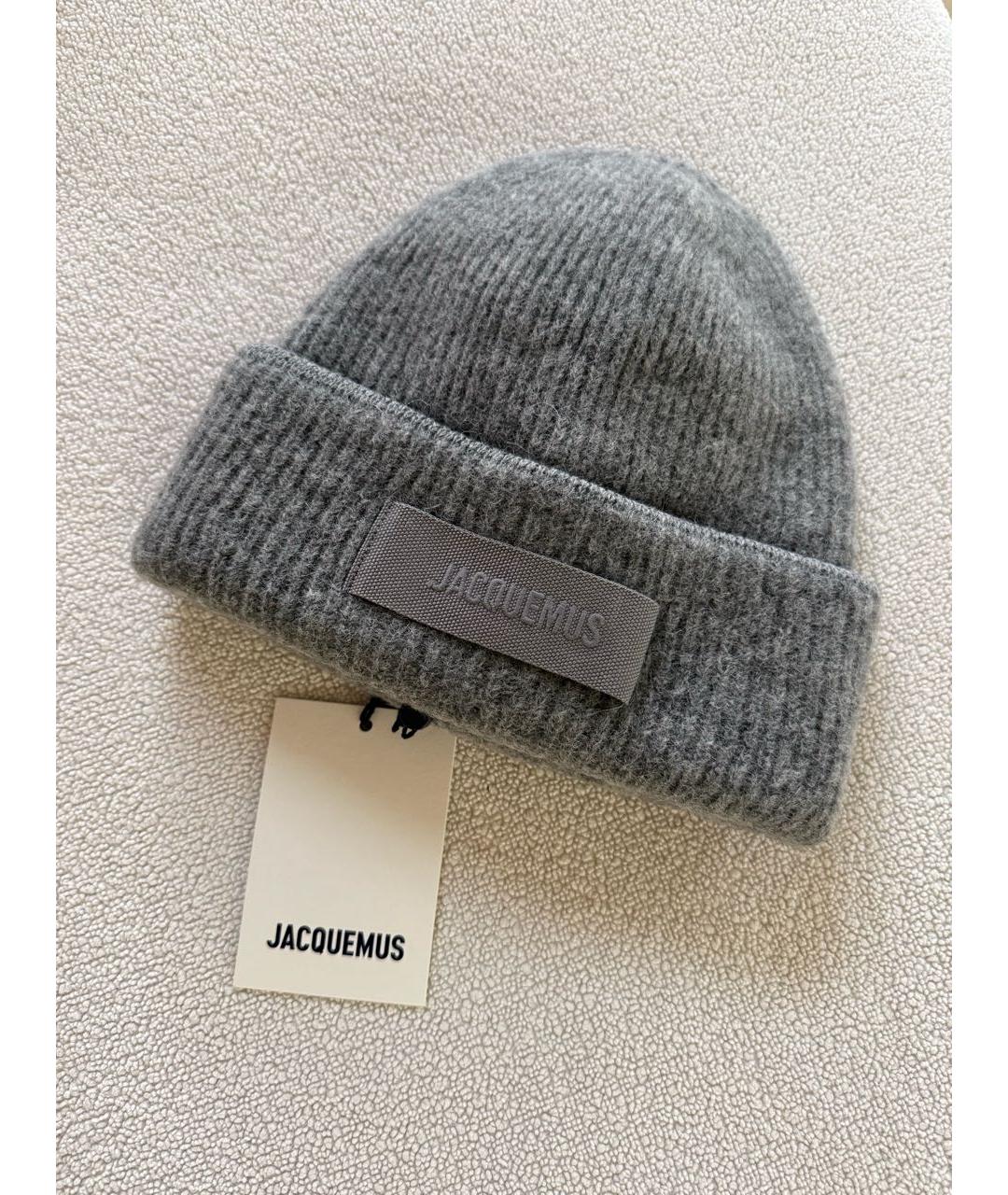 JACQUEMUS Серая шерстяная шапка, фото 4