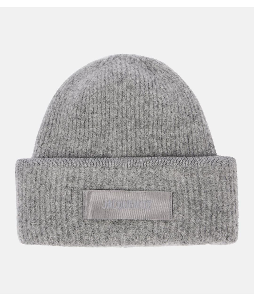 JACQUEMUS Серая шерстяная шапка, фото 4