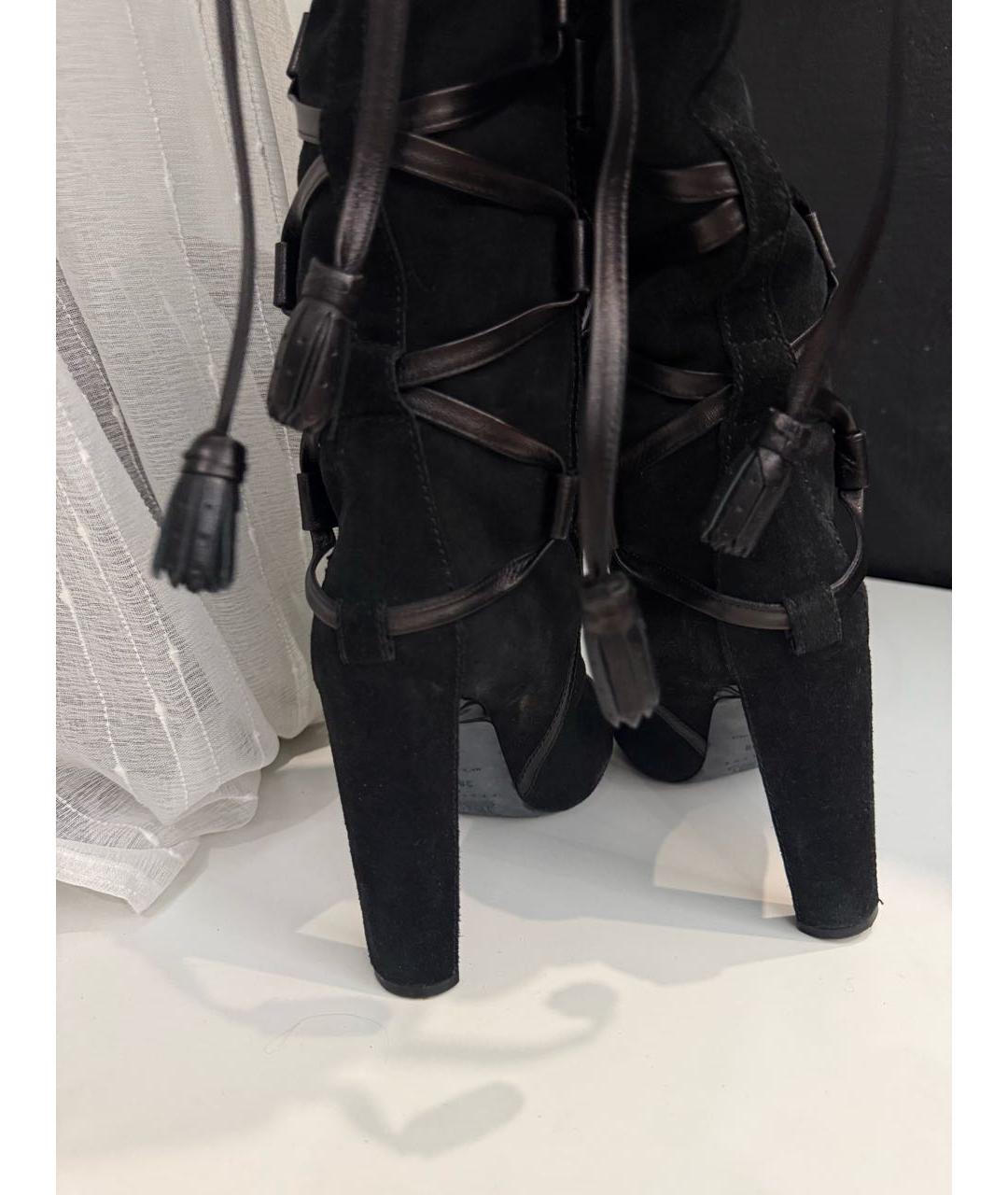 CELINE Черные замшевые ботфорты, фото 4