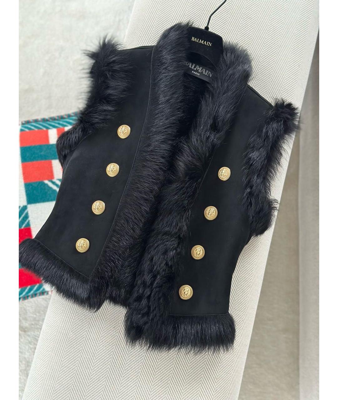 BALMAIN Черный замшевый жилет, фото 6