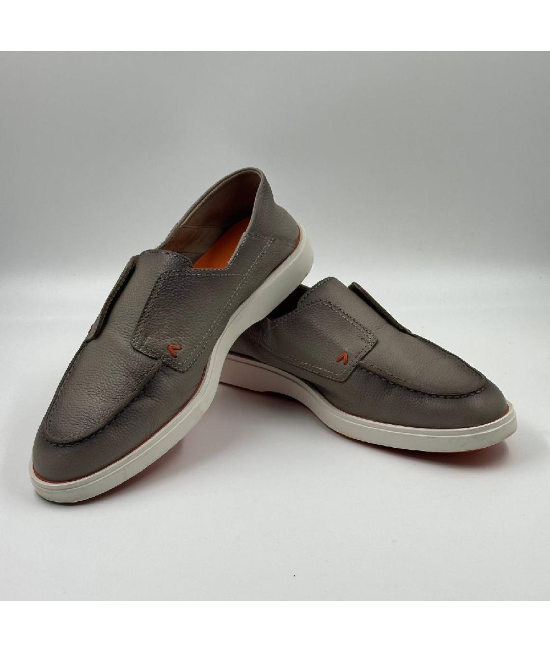 SANTONI Коричневые кожаные лоферы, фото 4