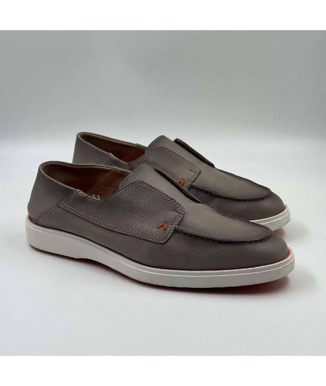 SANTONI Коричневые кожаные лоферы, фото 2