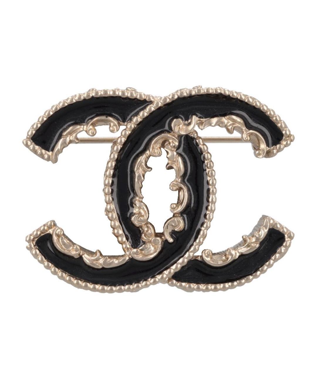 CHANEL Черная металлическая булавка / брошь, фото 1